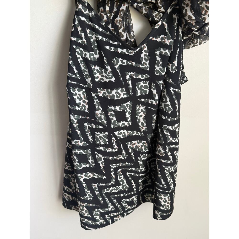 Marie Oliver Lauren Mixed Print Long Sleeve Blouse with Scarf Detail Black Small - Picture 9 of 13